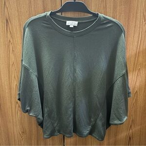 LOFT Dark Green Flowy Top